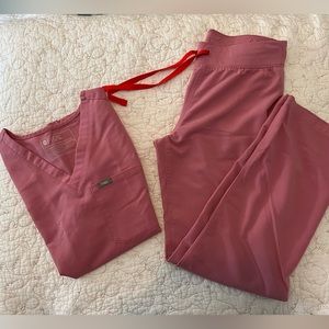 Figs Set Women Chalk Pink XS Catarina top and XSP Livingston pants